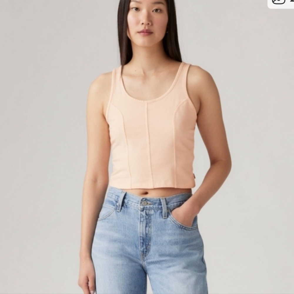 Levi's Mars Cropped Corset Tank Top      NWOT (Pink Floral Color)